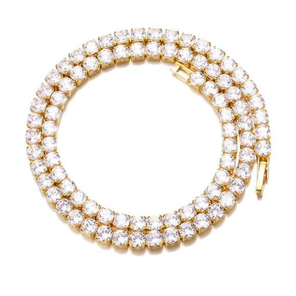 ⭐ Large 22" Diamond Infinity Necklace With 5mm Diamonds 18k Gold Pltd ⭐ - Picture 4 of 4